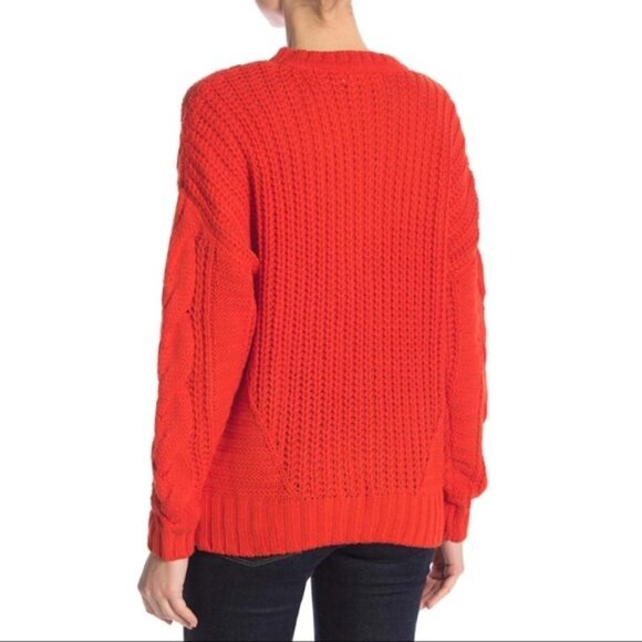 NEW One A Crew Neck Pullover Sweater Cable knit Long Raglan Sleeves NWT $78 - Picture 2 of 10